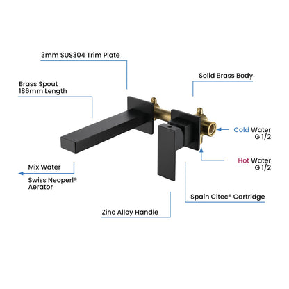 Cube Wall Concealed basin mixer AT080016