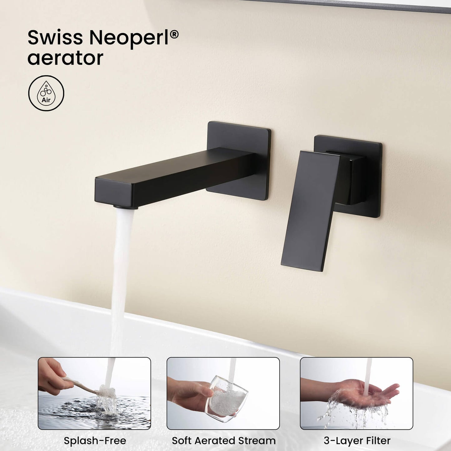 Cube Wall Concealed basin mixer AT080016