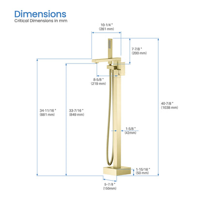 Cube Floor mounted tub faucet with hand shower TF0803011
