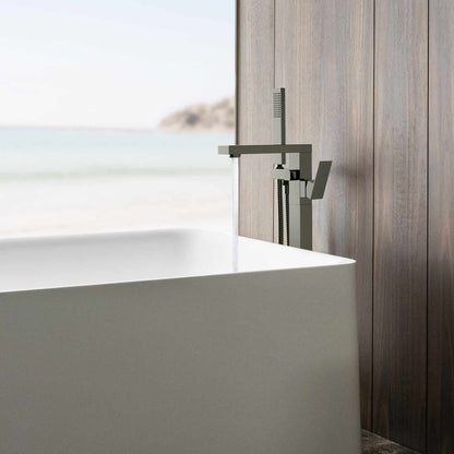 Cube Floor mounted tub faucet with hand shower TF0803011