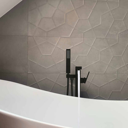 Cube Floor mounted tub faucet with hand shower TF0803011