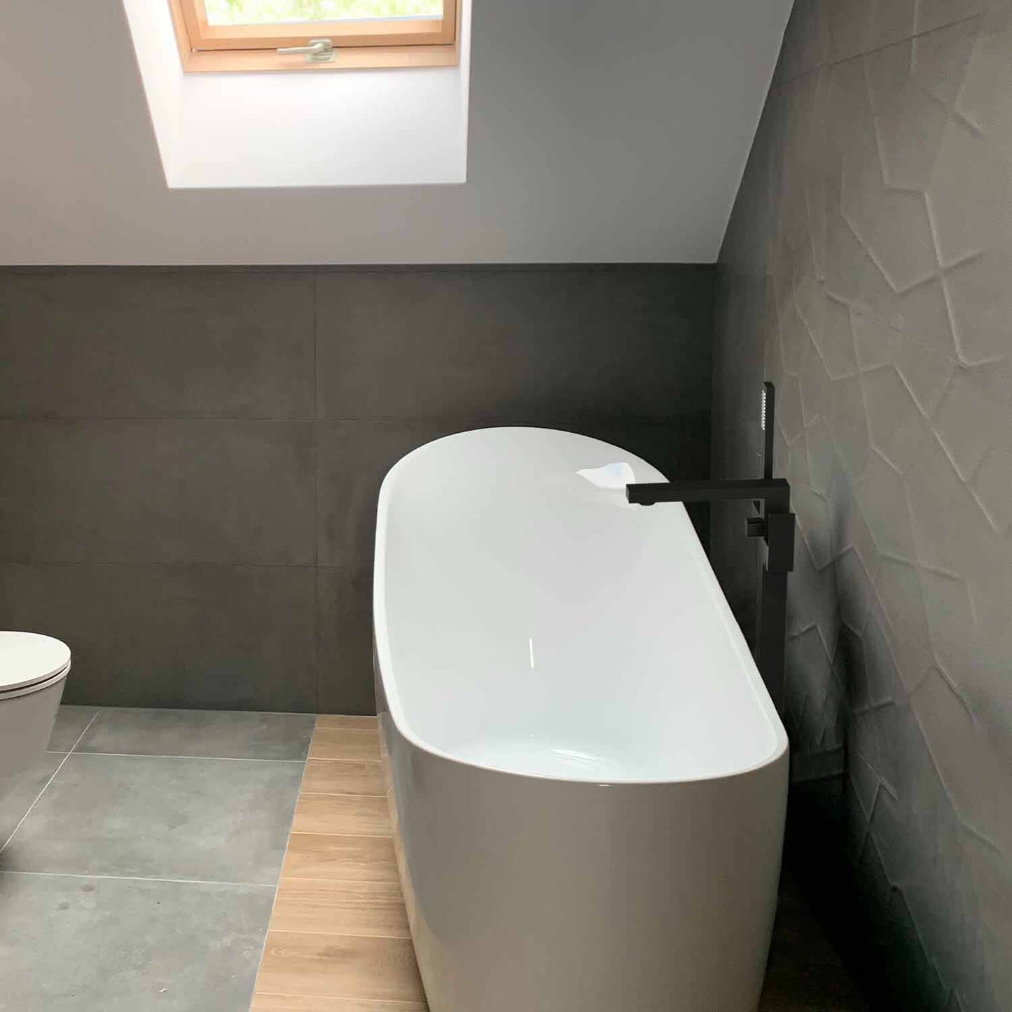 Cube Floor mounted tub faucet with hand shower TF0803011