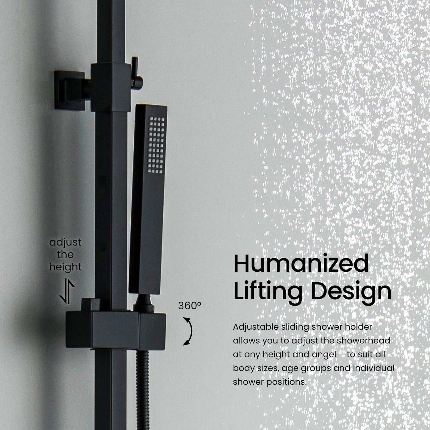 Cube wall mounted Shower faucet with 3 outlets AT080067