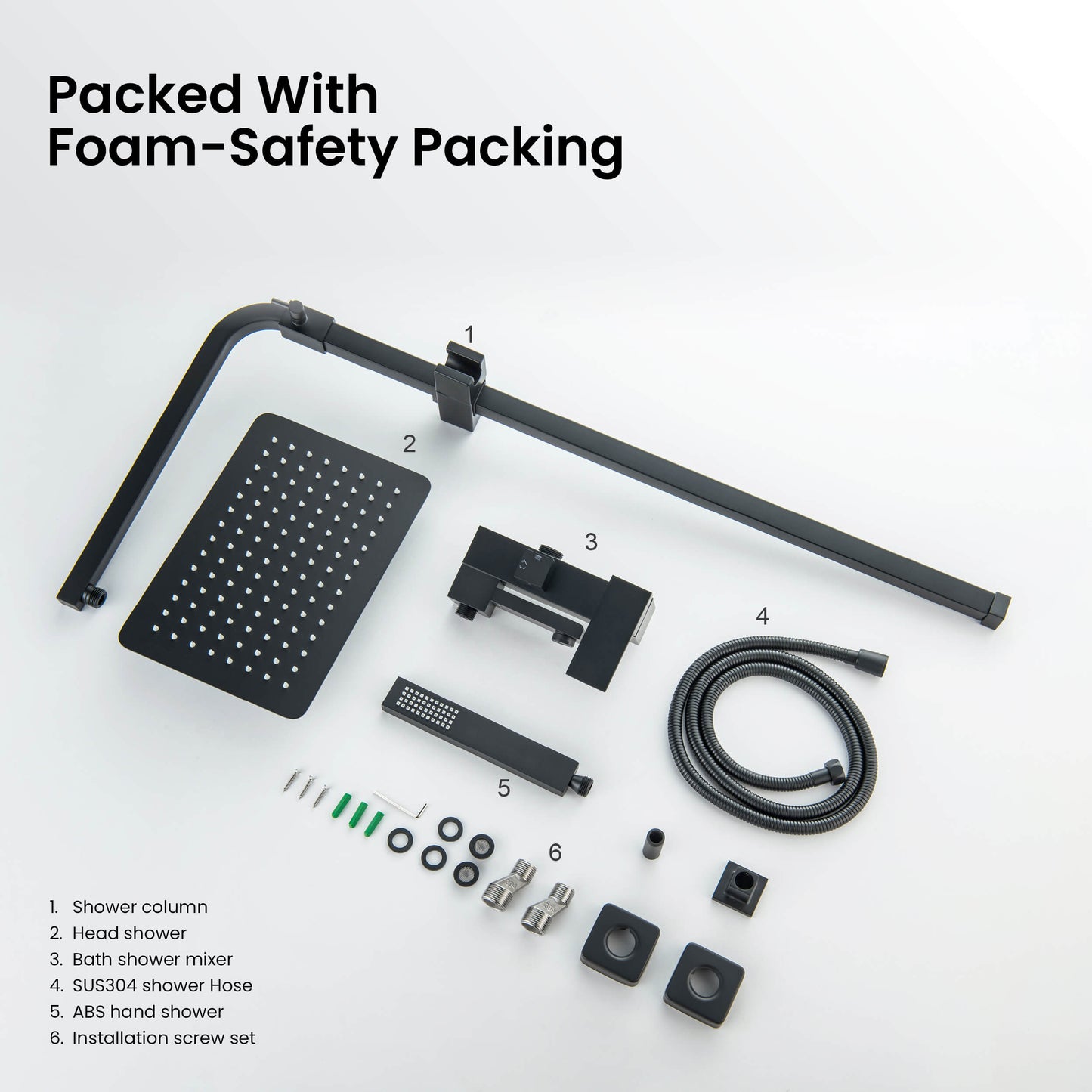 Cube wall mounted Shower faucet with 3 outlets AT080067