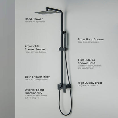 Cube wall mounted Shower faucet with 3 outlets AT080067