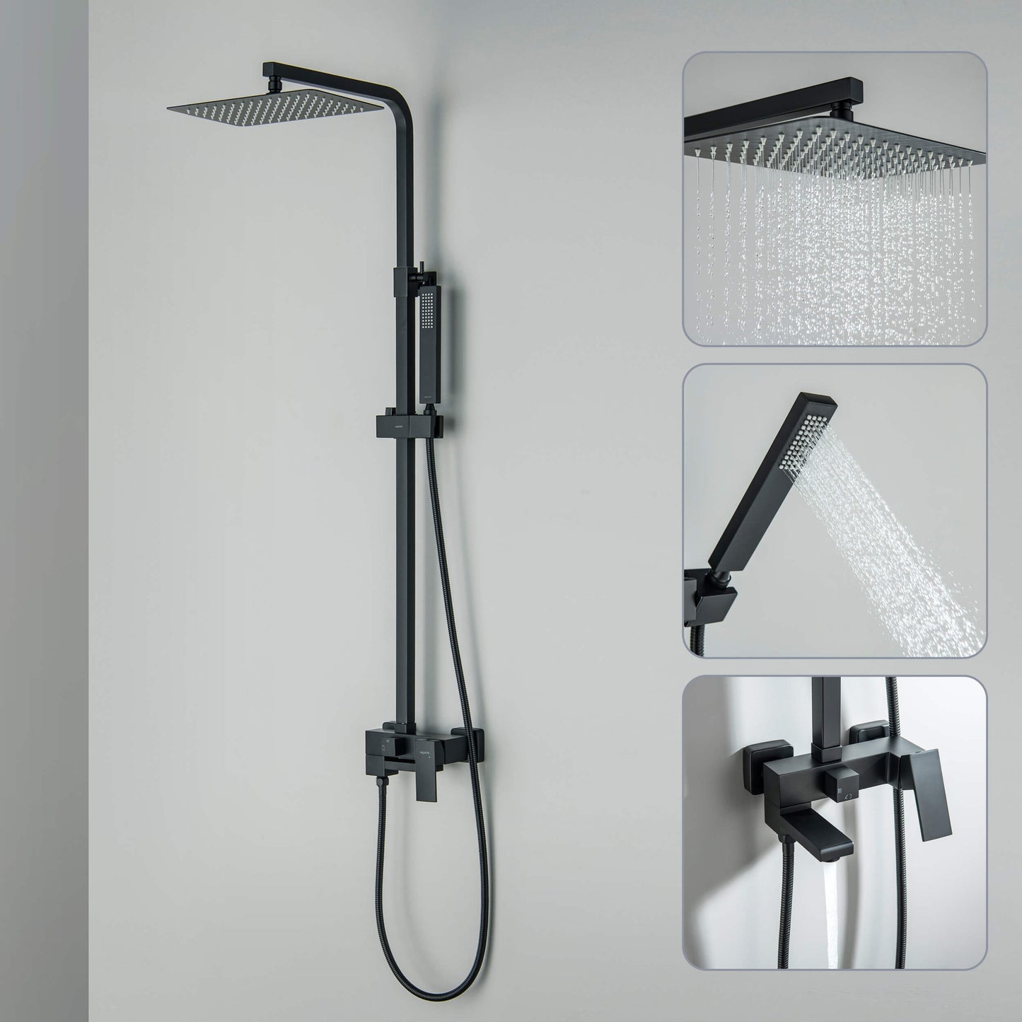 Cube wall mounted Shower faucet with 3 outlets AT080067