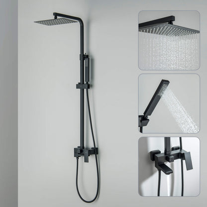 Cube wall mounted Shower faucet with 3 outlets AT080067