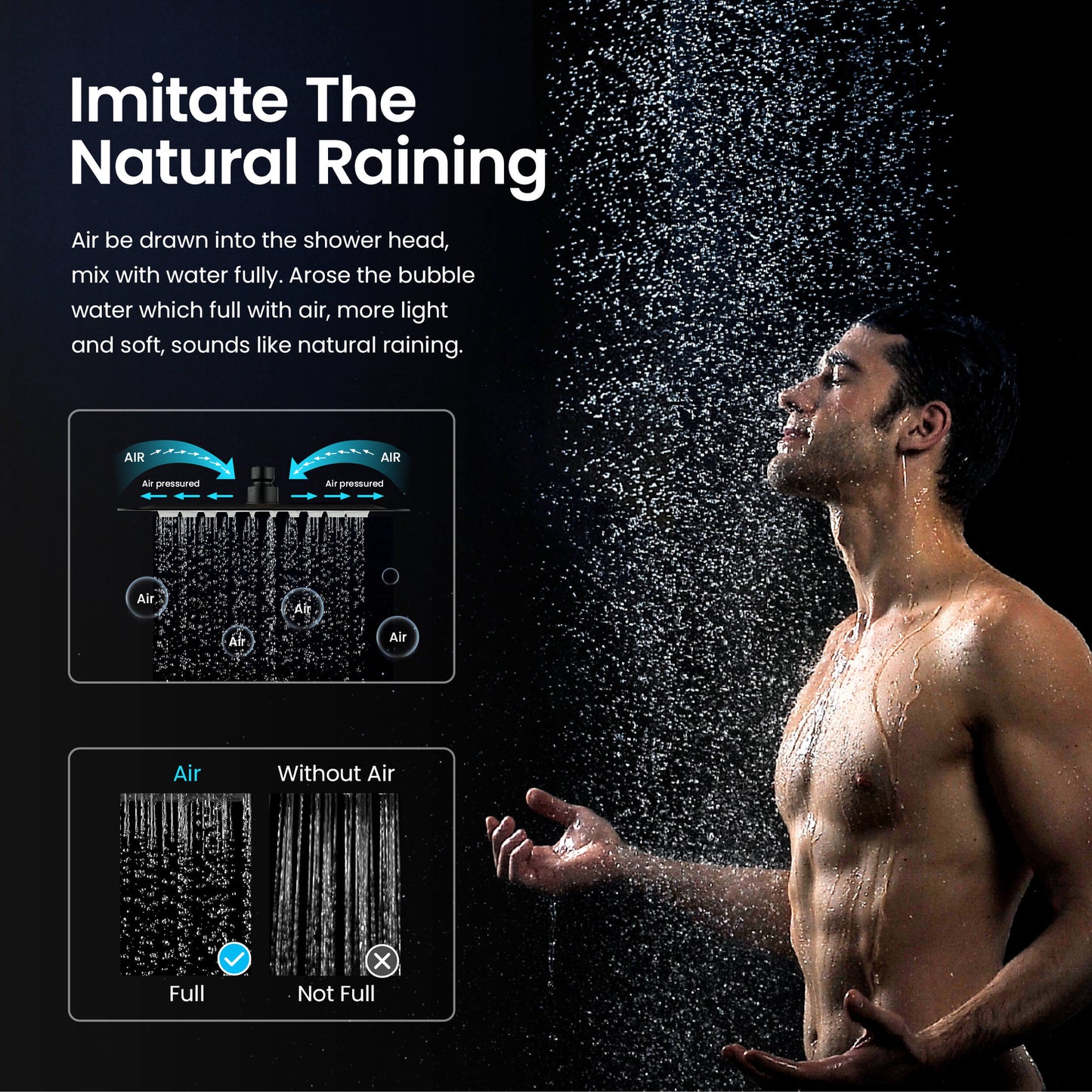 Cube wall mounted Shower faucet with 3 outlets AT080067