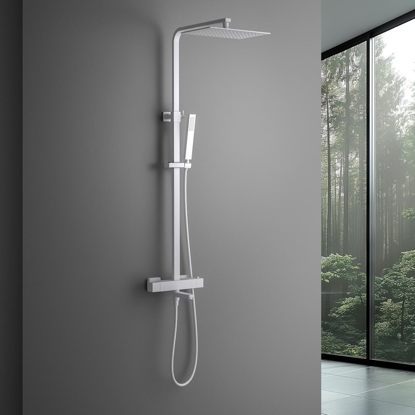 Cube Thermostatic bath shower faucet 3 way AT080076