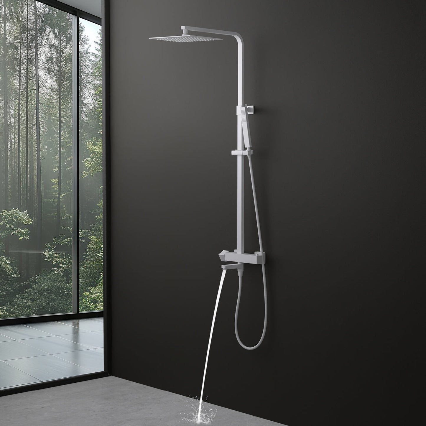 Cube Thermostatic bath shower faucet 3 way AT080076