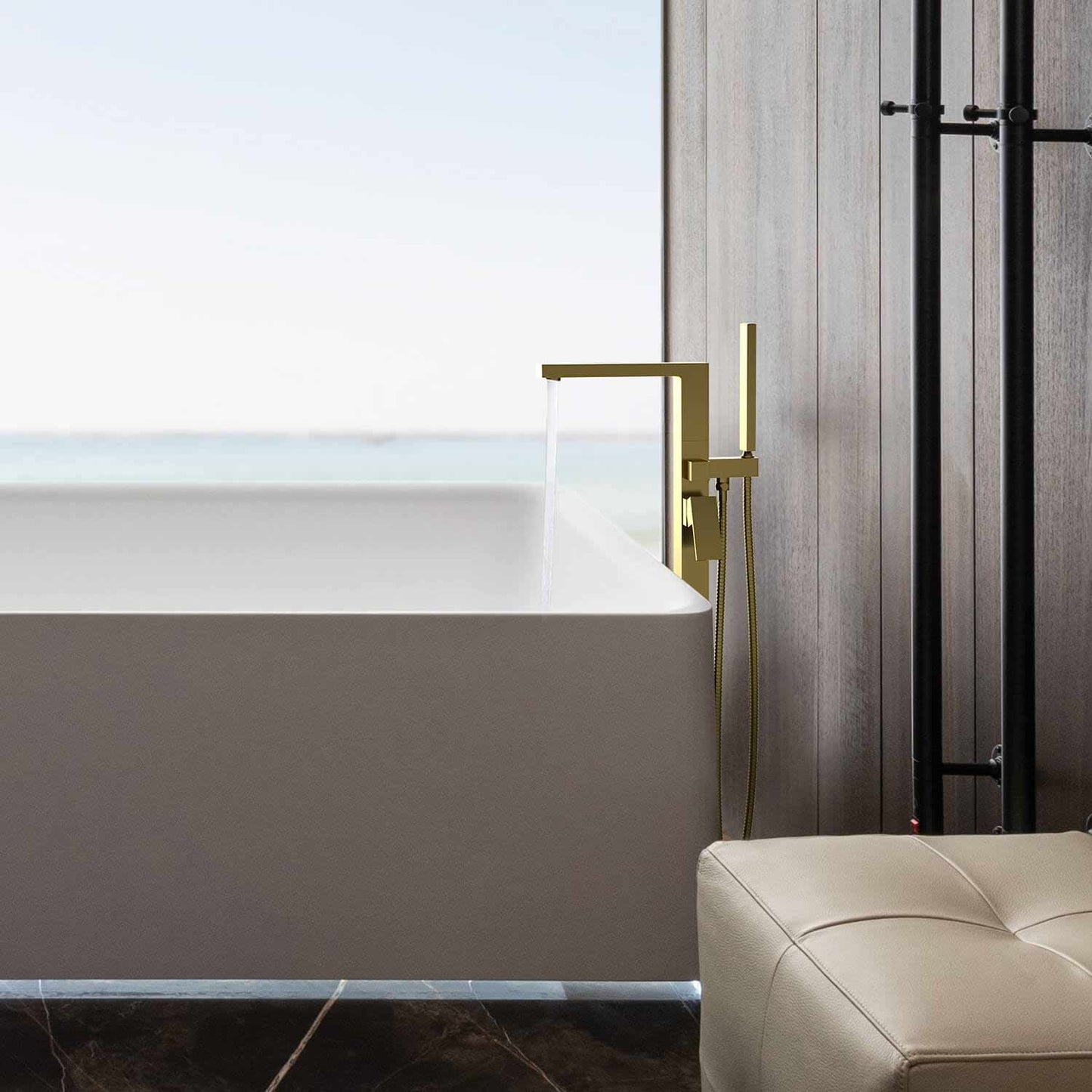 Cube Floor mounted tub faucet with concealed box installation TF0804013