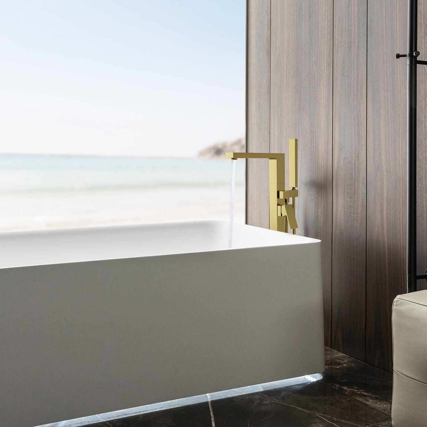 Cube Floor mounted tub faucet with concealed box installation TF0804013