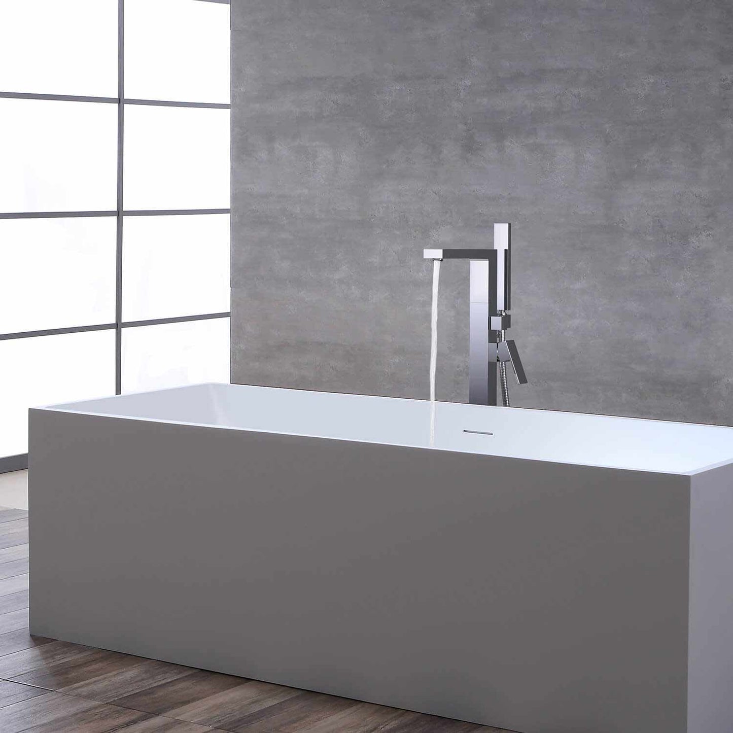 Cube Floor mounted tub faucet with concealed box installation TF0804013