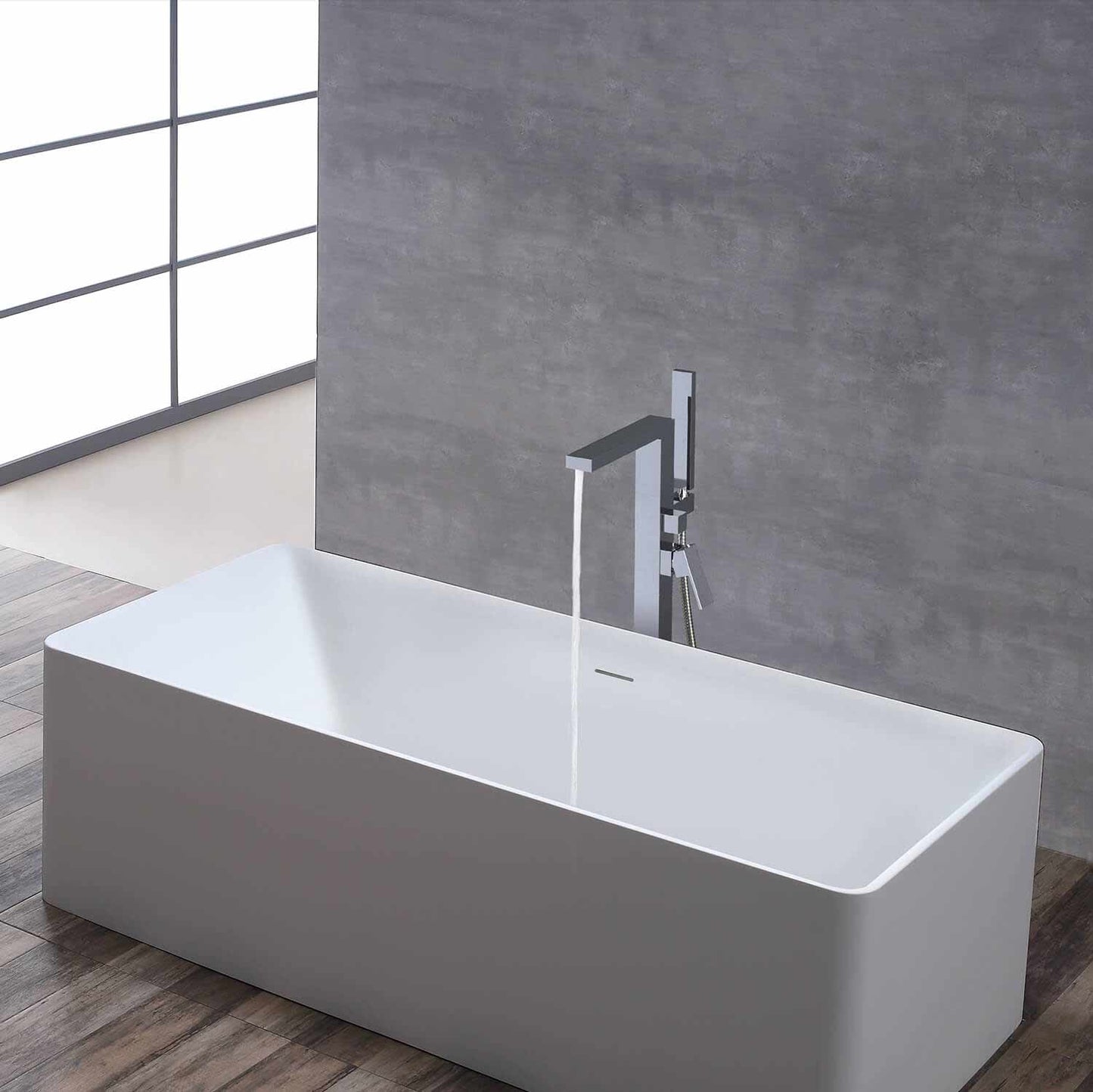 Cube Floor mounted tub faucet with concealed box installation TF0804013