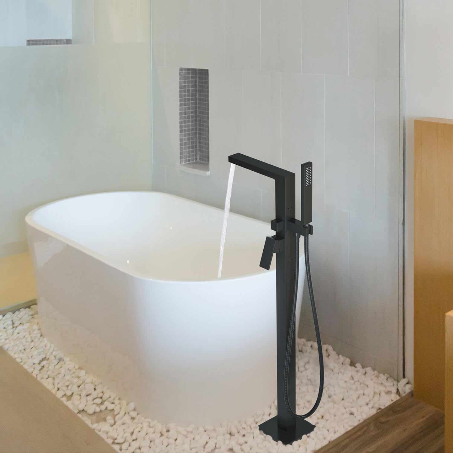 Cube Floor mounted tub faucet with concealed box installation TF0804013