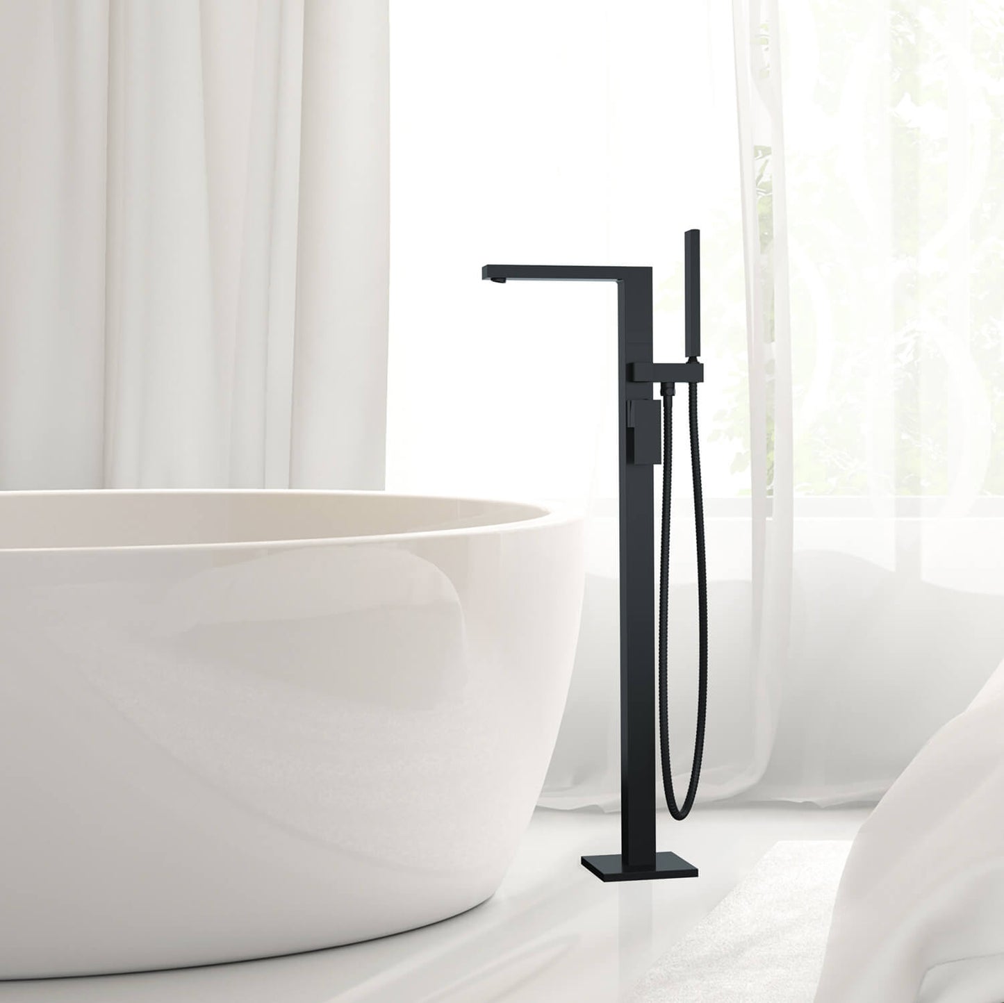 Cube Floor mounted tub faucet with concealed box installation TF0804013