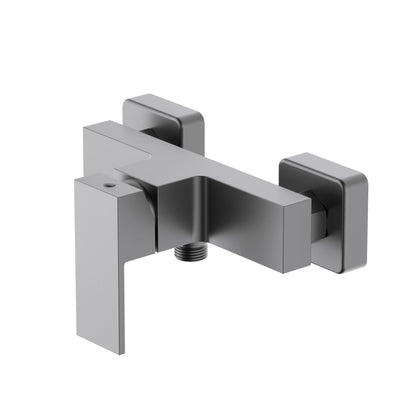 Aquavit Cube brushed gunmetal solid brass wall-mounted shower mixer AT082100