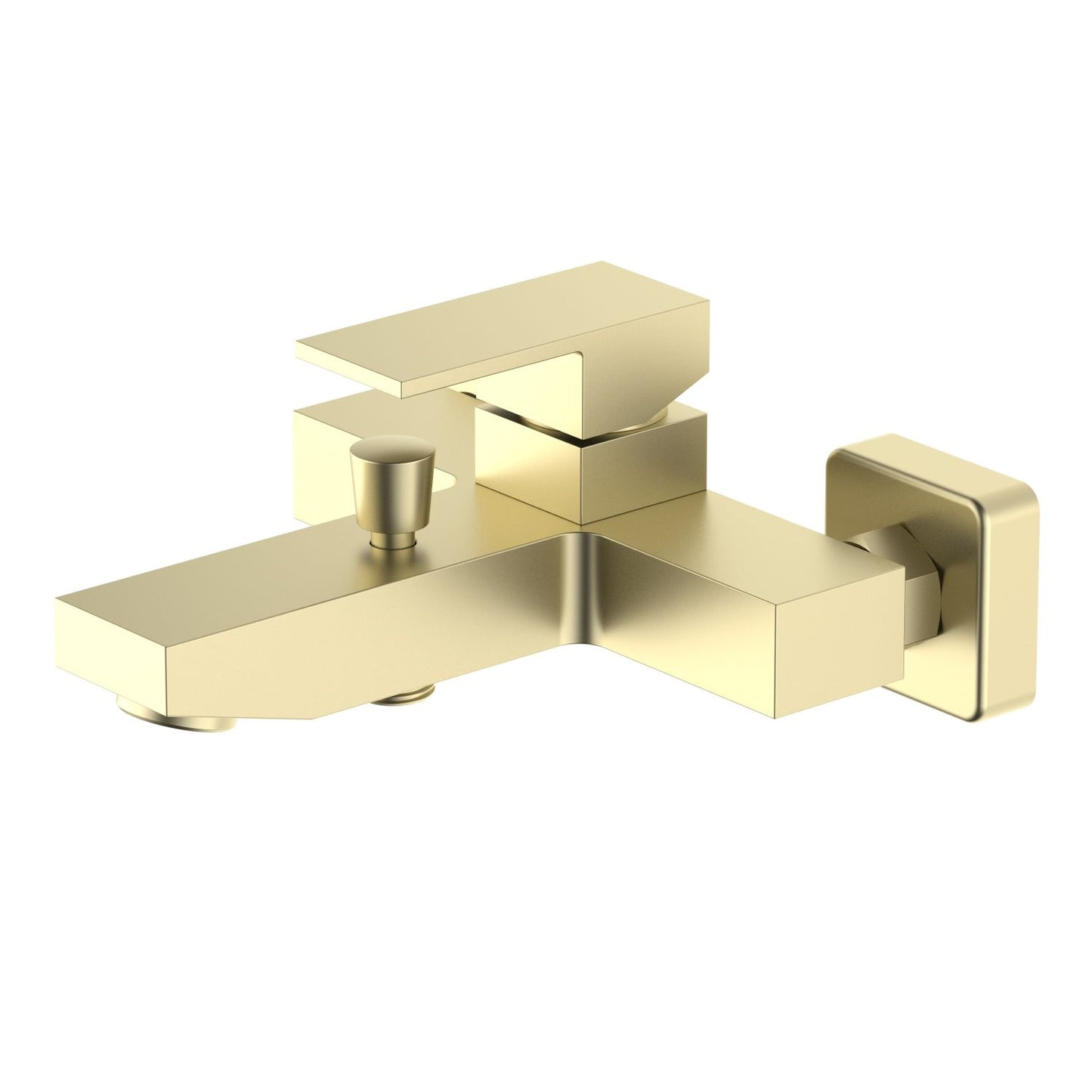 Aquavit Cube brushed gold solid brass wall-mounted bath shower mixer AT082200