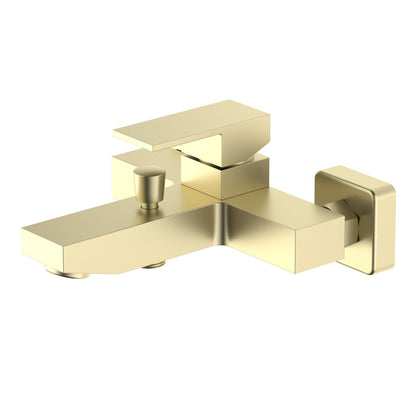 Aquavit Cube brushed gold solid brass wall-mounted bath shower mixer AT082200