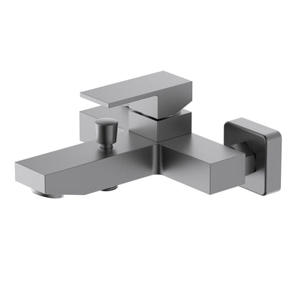 Aquavit Cube brushed gunmetal solid brass wall-mounted bath shower mixer AT082200