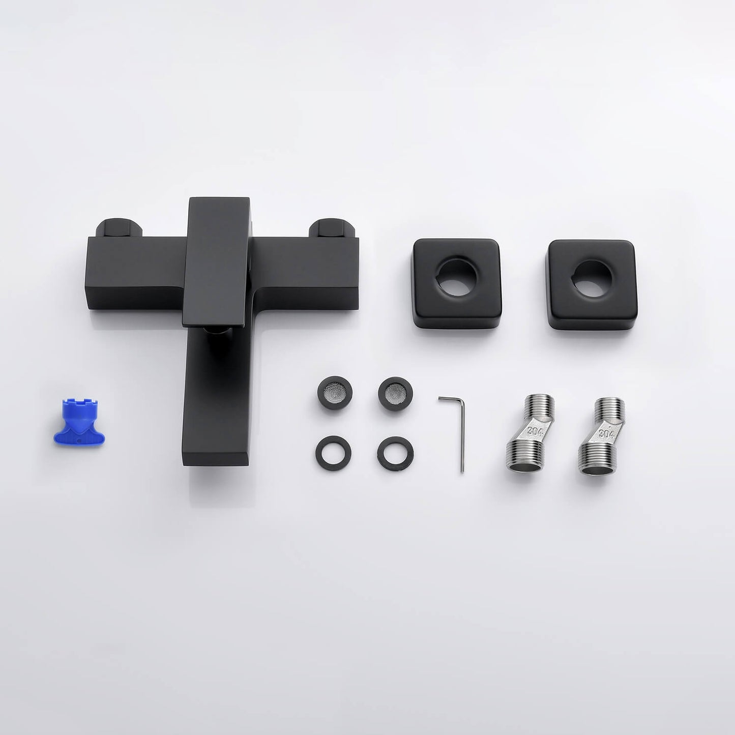 Aquavit Cube bath shower mixer with wall plates, connectors, seals and installation fittings AT082200