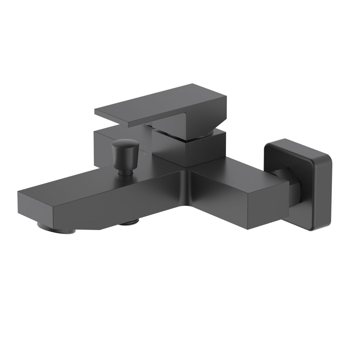 Aquavit Cube matte black solid brass wall-mounted bath shower mixer AT082200