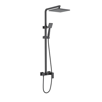Aquavit Cube matte black square two-outlet shower column AT086201
