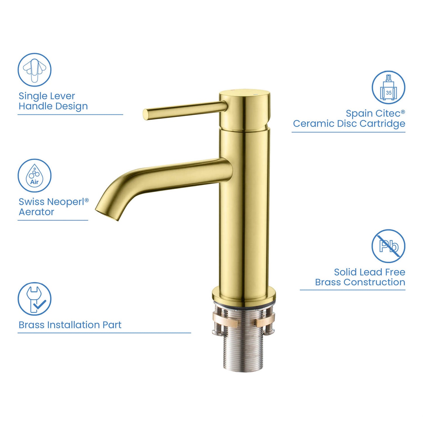 Circular Single hole basin faucet AT090011
