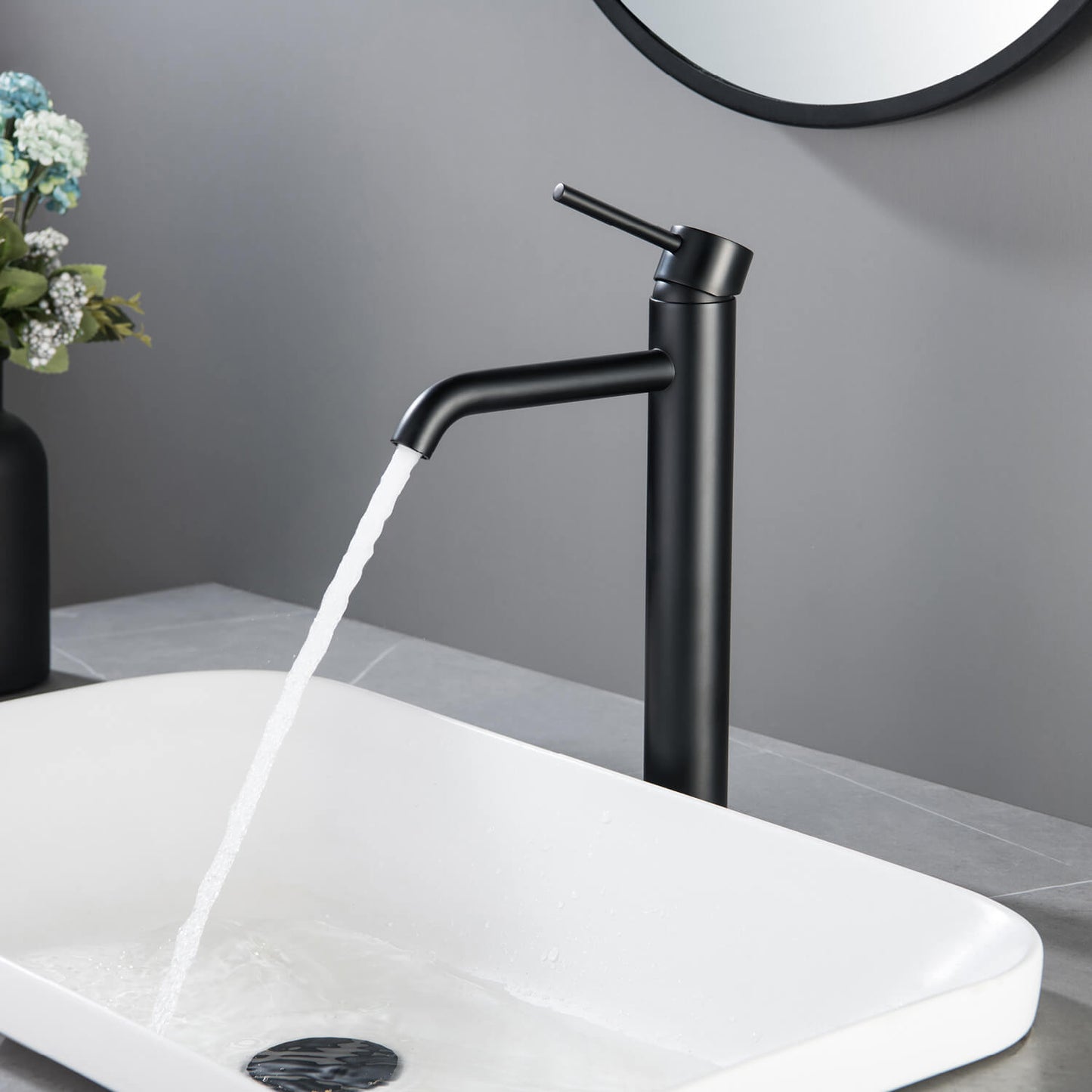 Circular Single hole vessel basin faucet AT090012