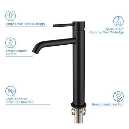 Circular Single hole vessel basin faucet AT090012