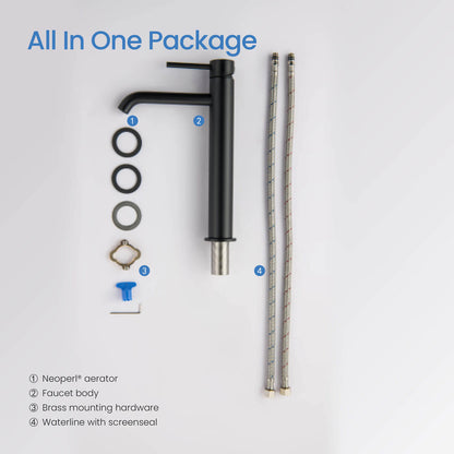 Circular Single hole vessel basin faucet AT090012