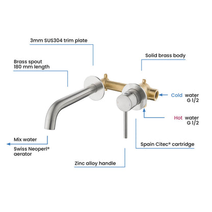 Circular Wall Concealed basin mixer AT090015