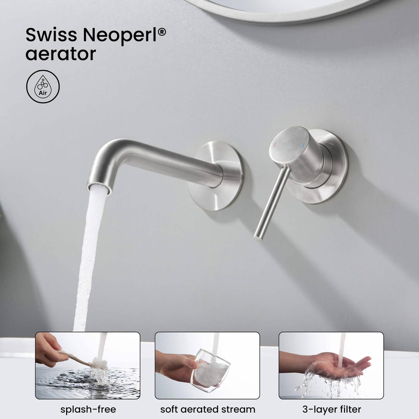 Circular Wall Concealed basin mixer AT090015