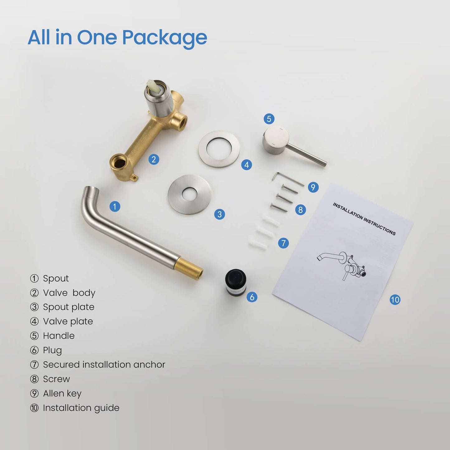 Circular Wall Concealed basin mixer AT090015