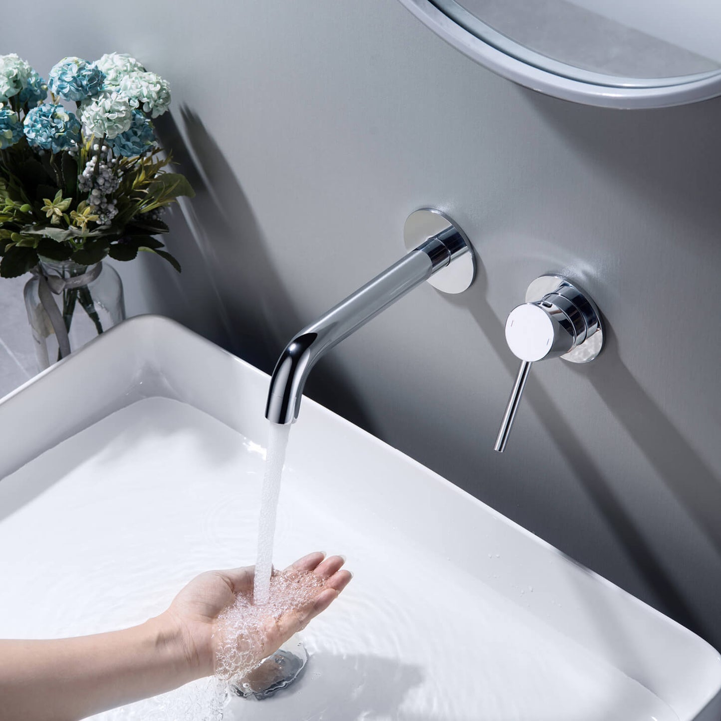 Circular Wall Concealed basin mixer AT090015