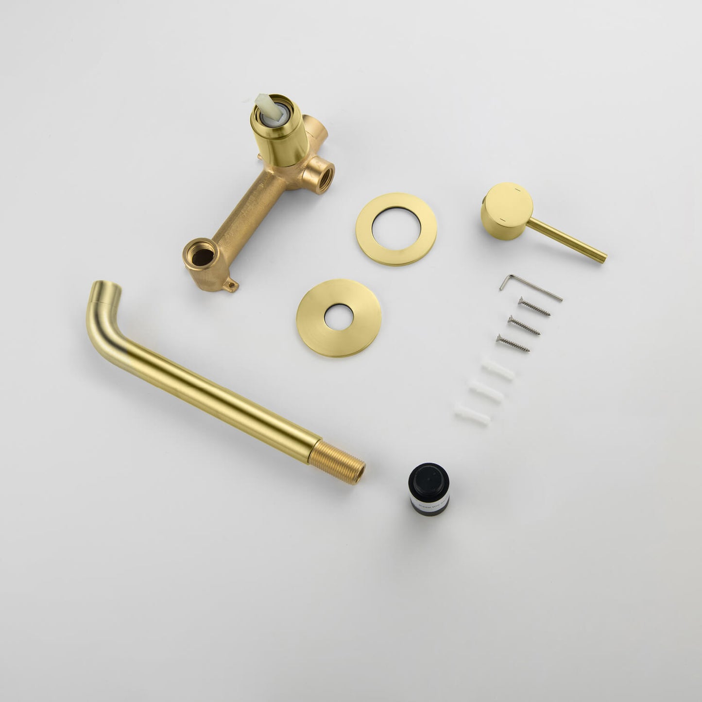 Circular Wall Concealed basin mixer with 220mm brass spout AT090018