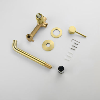 Circular Wall Concealed basin mixer with 220mm brass spout AT090018