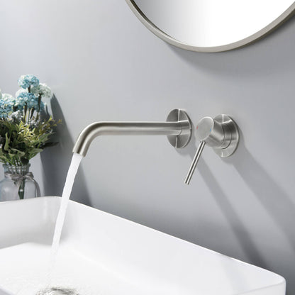 Circular Wall Concealed basin mixer with 220mm brass spout AT090018