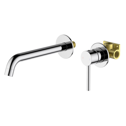 Circular Wall Concealed basin mixer with 220mm brass spout AT090018