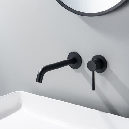 Circular Wall Concealed basin mixer with 220mm brass spout AT090018