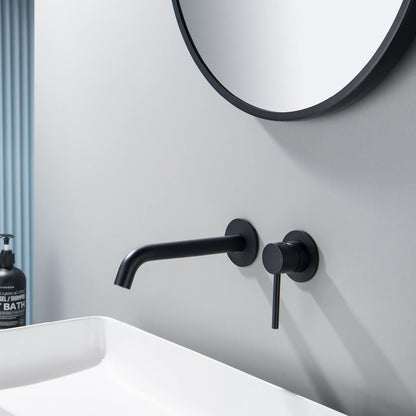 Circular Wall Concealed basin mixer with 220mm brass spout AT090018