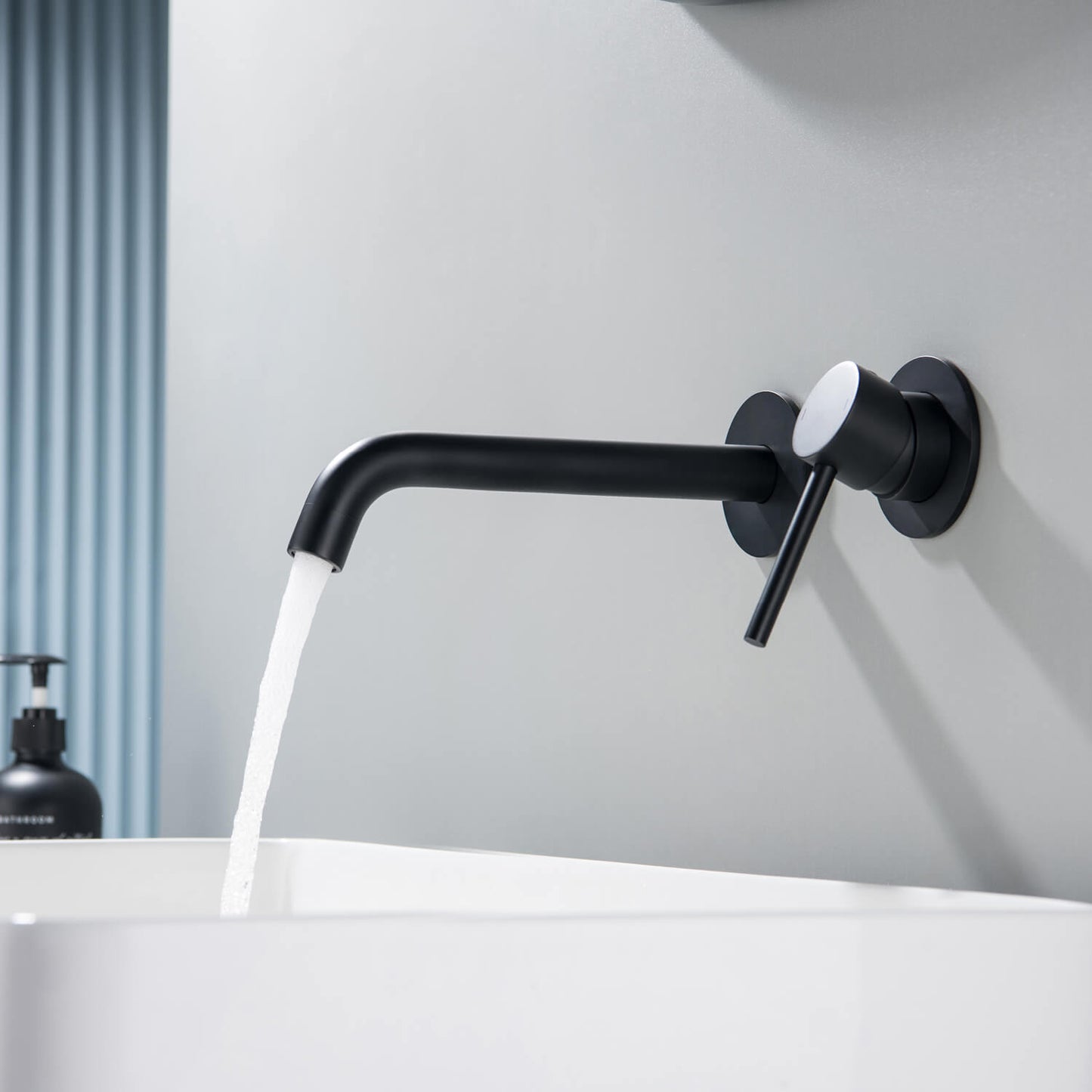 Circular Wall Concealed basin mixer with 220mm brass spout AT090018
