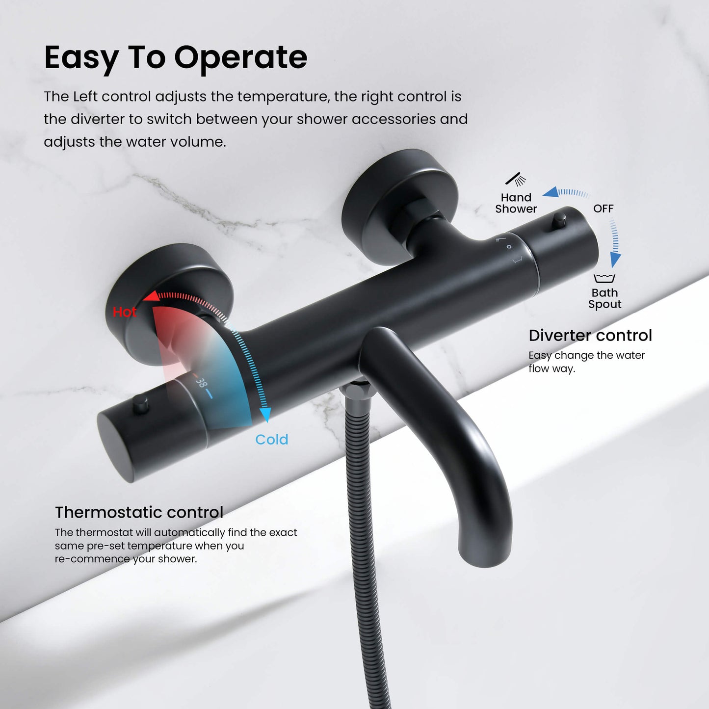 Circular Thermostatic bath shower mixer AT090024