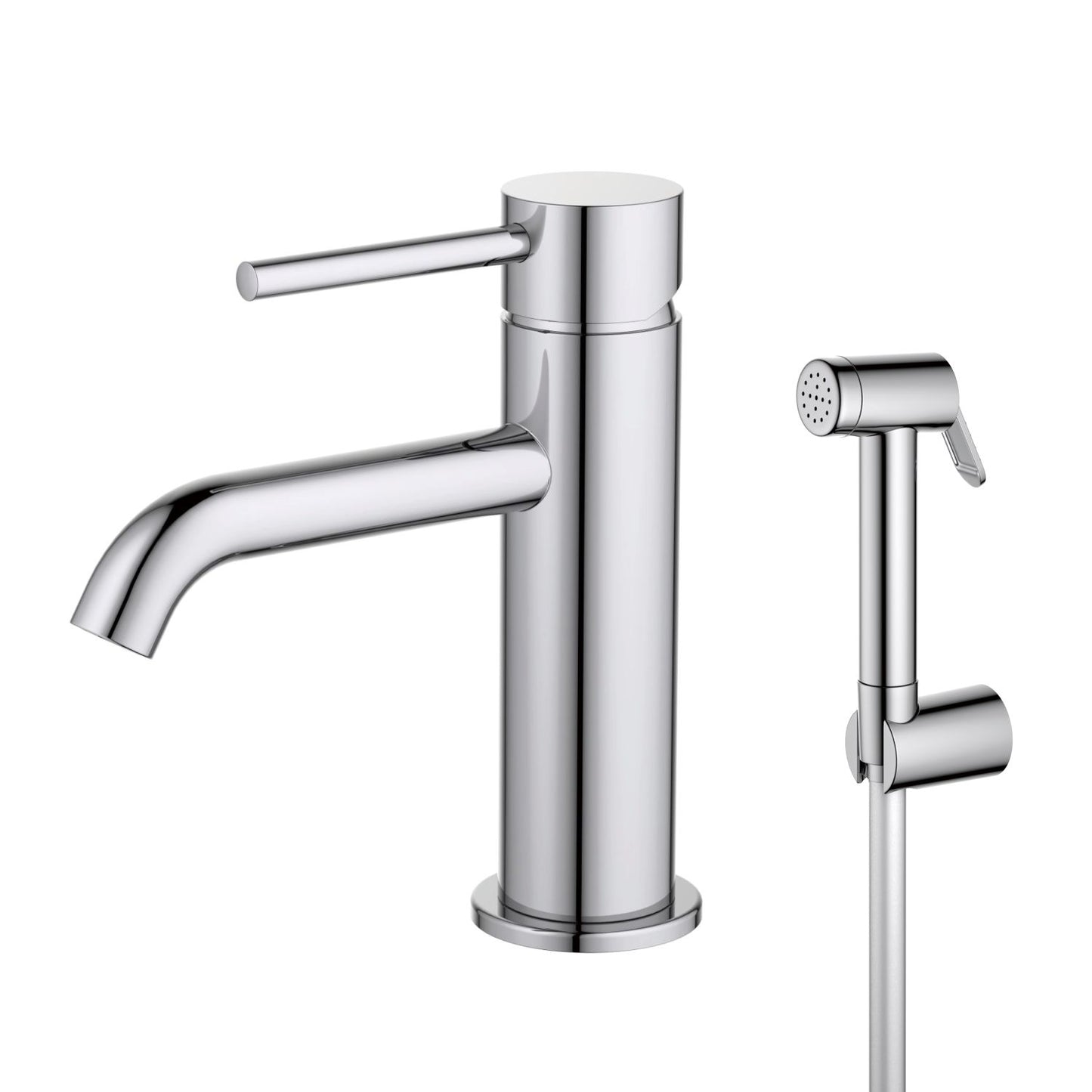 Circular Basin mixer with ABS hand bidet spray AT090032
