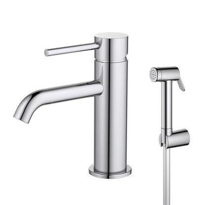 Circular Basin mixer with ABS hand bidet spray AT090032