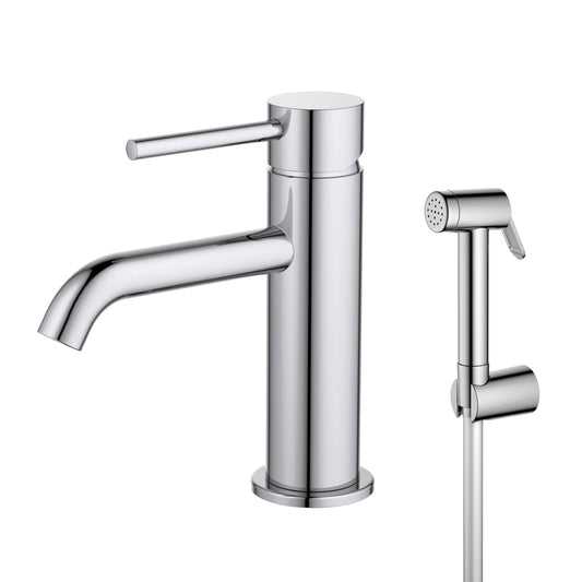 Circular Basin mixer with ABS hand bidet spray AT090032