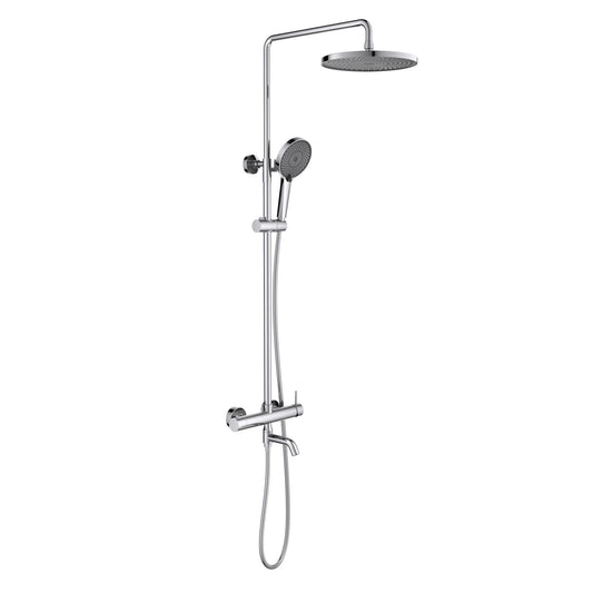 Aquavit Circular chrome three-outlet shower column with brass bath spout AT096301