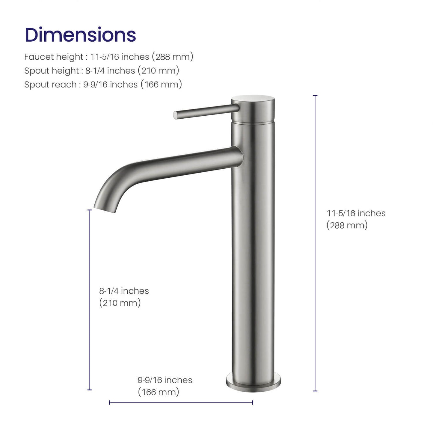 Circular Single hole vessel basin faucet AT090112