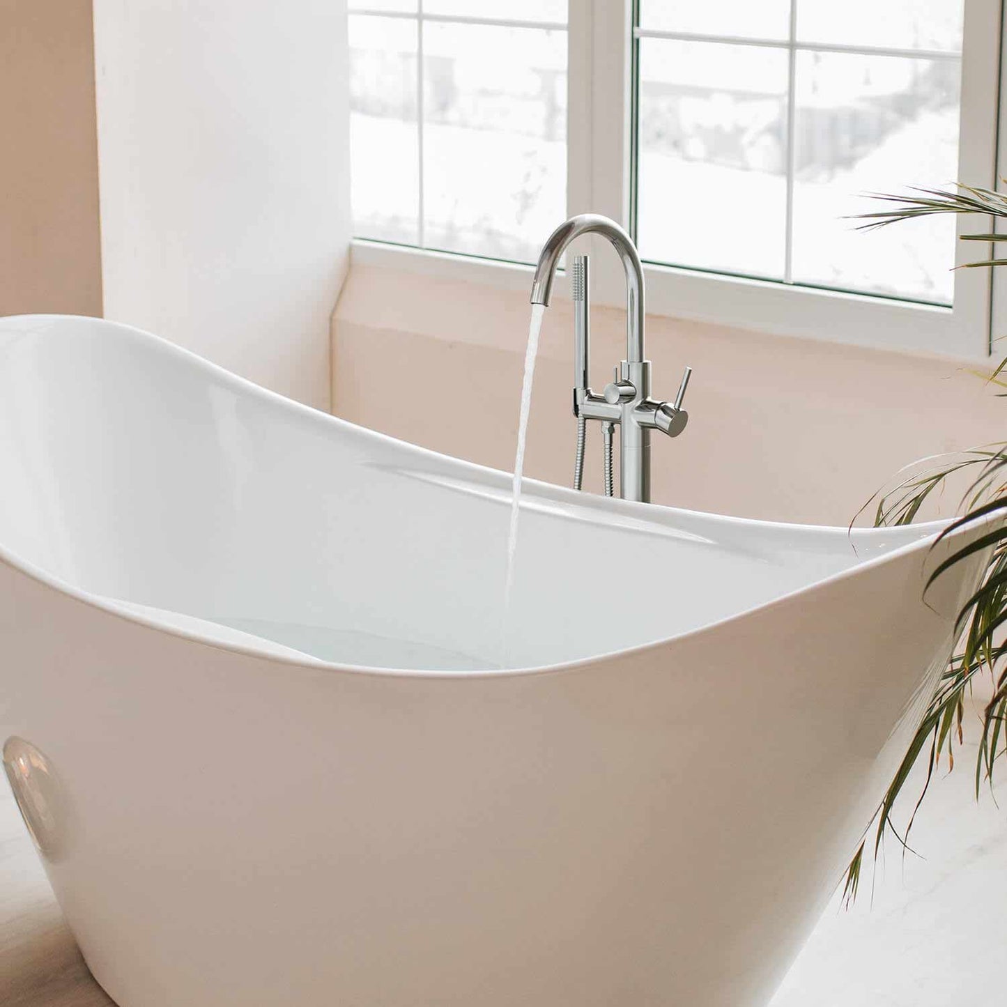 Aquavit Circular Freestanding Tub Faucet with high arc spout TF0903011