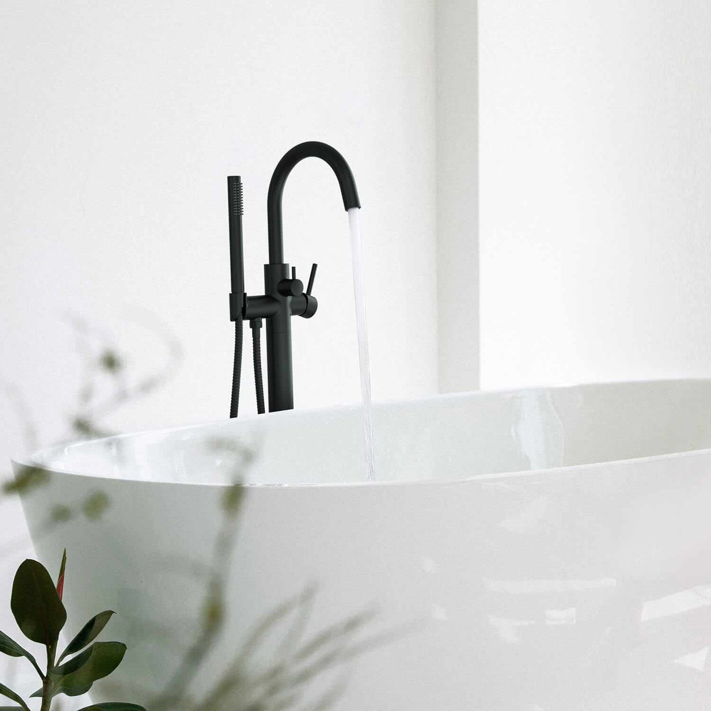 Aquavit Circular Freestanding Tub Faucet with high arc spout TF0903011